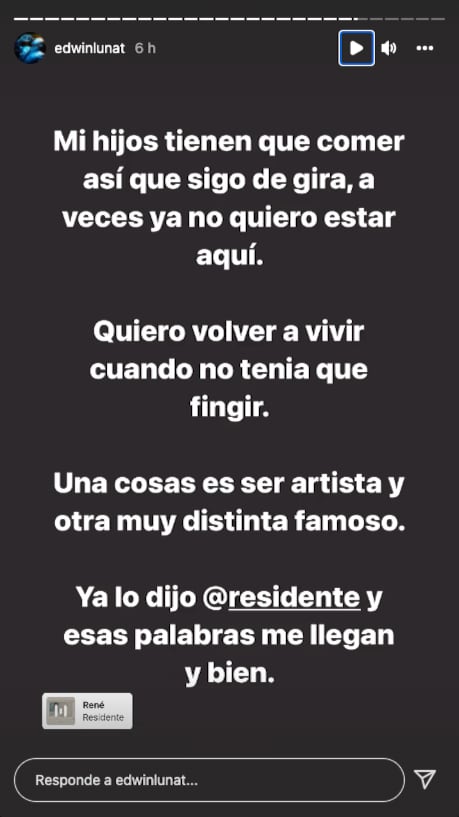 Edwin Luna, Residente