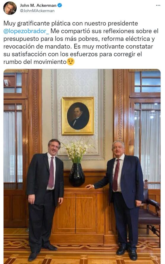 John M. Ackerman se reúne con AMLO