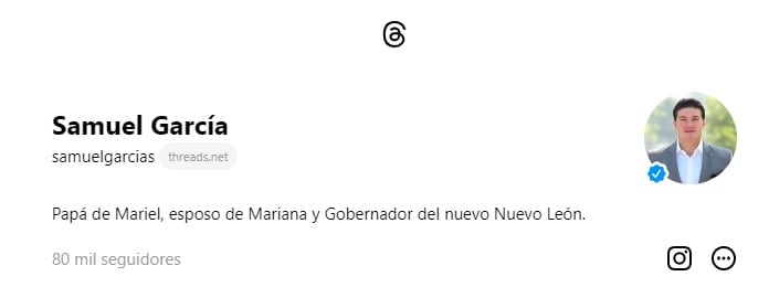 Seguidores de Samuel García en Threads
