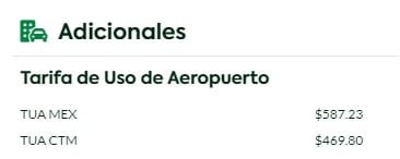 Precio de TUA en el AIFA