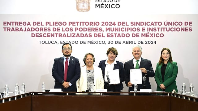 Delfina Gómez recibió pliego petitorio del Convenio de Prestaciones 2024 del SUTEYM
