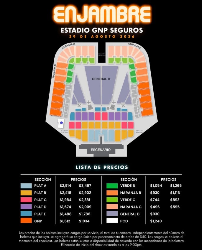 Enjambre en Estadio GNP Seguros