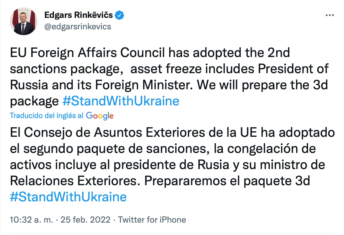 Bloquean activos de Vladimir Putin