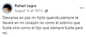 Publicación de un familiar del médico cubano