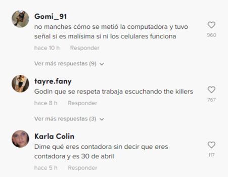 Reacciones al TikTok de chica que trabaja desde el concierto de The Killers