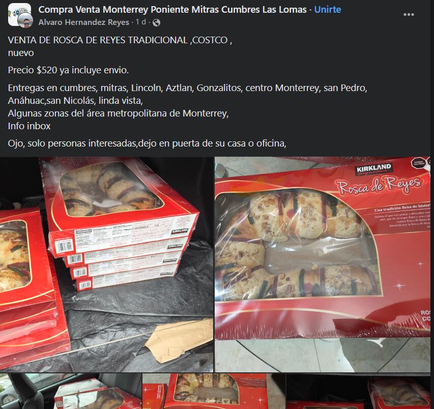 Precios de reventa de la Rosca de Reyes del Costco