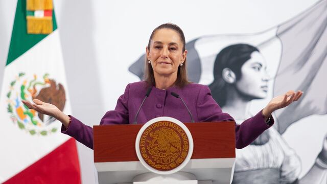 Claudia Sheinbaum Pardo, presidenta de México durante conferencia diaria matutina en Palacio Nacional