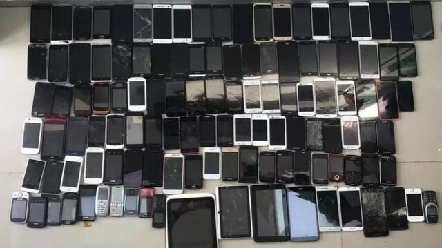 Celulares que tenía en posesión el vendedor en Ecatepec