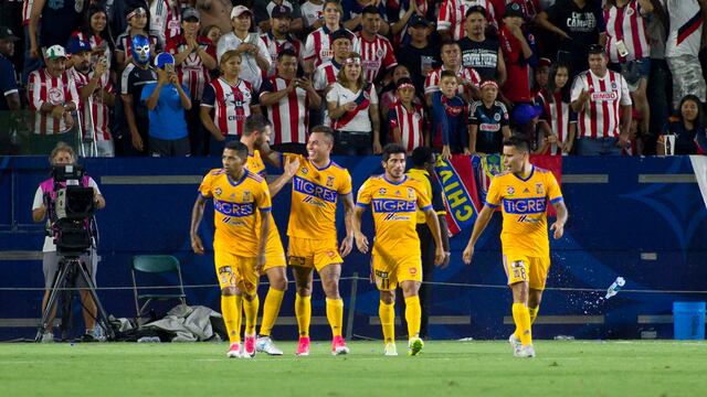 Tigres celebra el gol del triunfo.