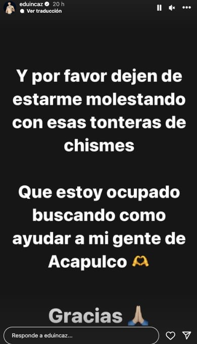 Eduin Caz pide frenar chismes