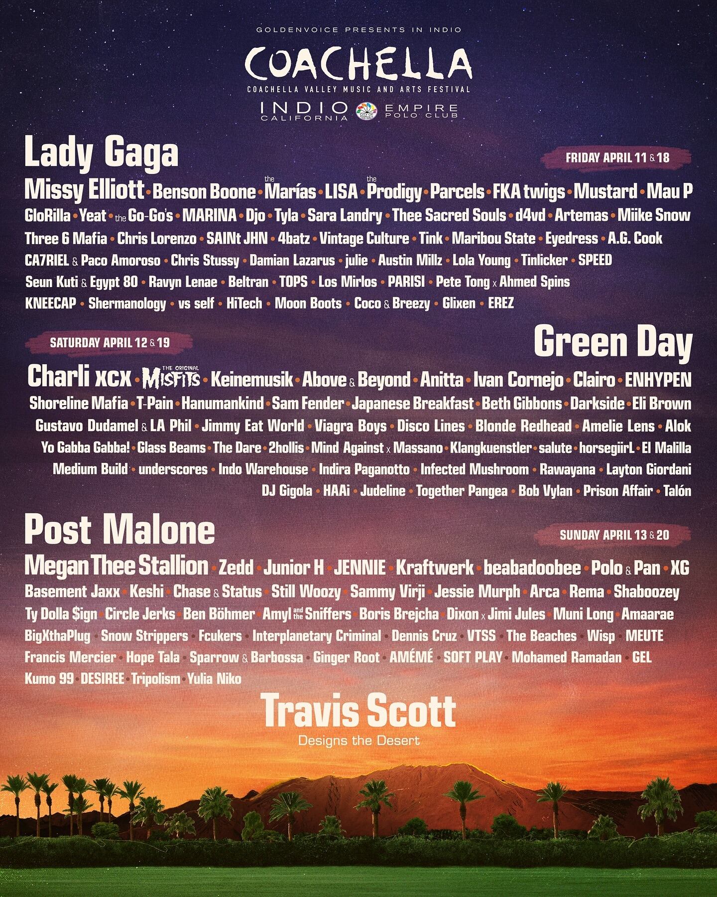 Line-Up Coachella 2025