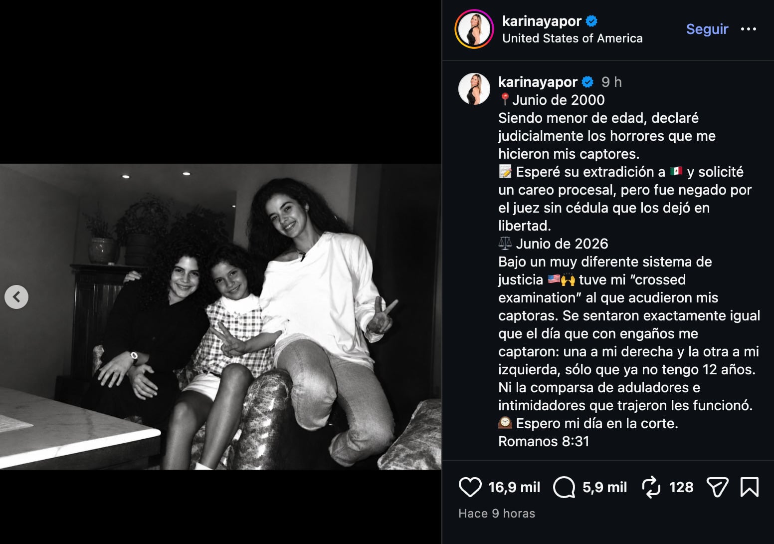 Karina Yapor comparte mensaje tras careo con Gloria Trevi y María Raquenel en Estados Unidos