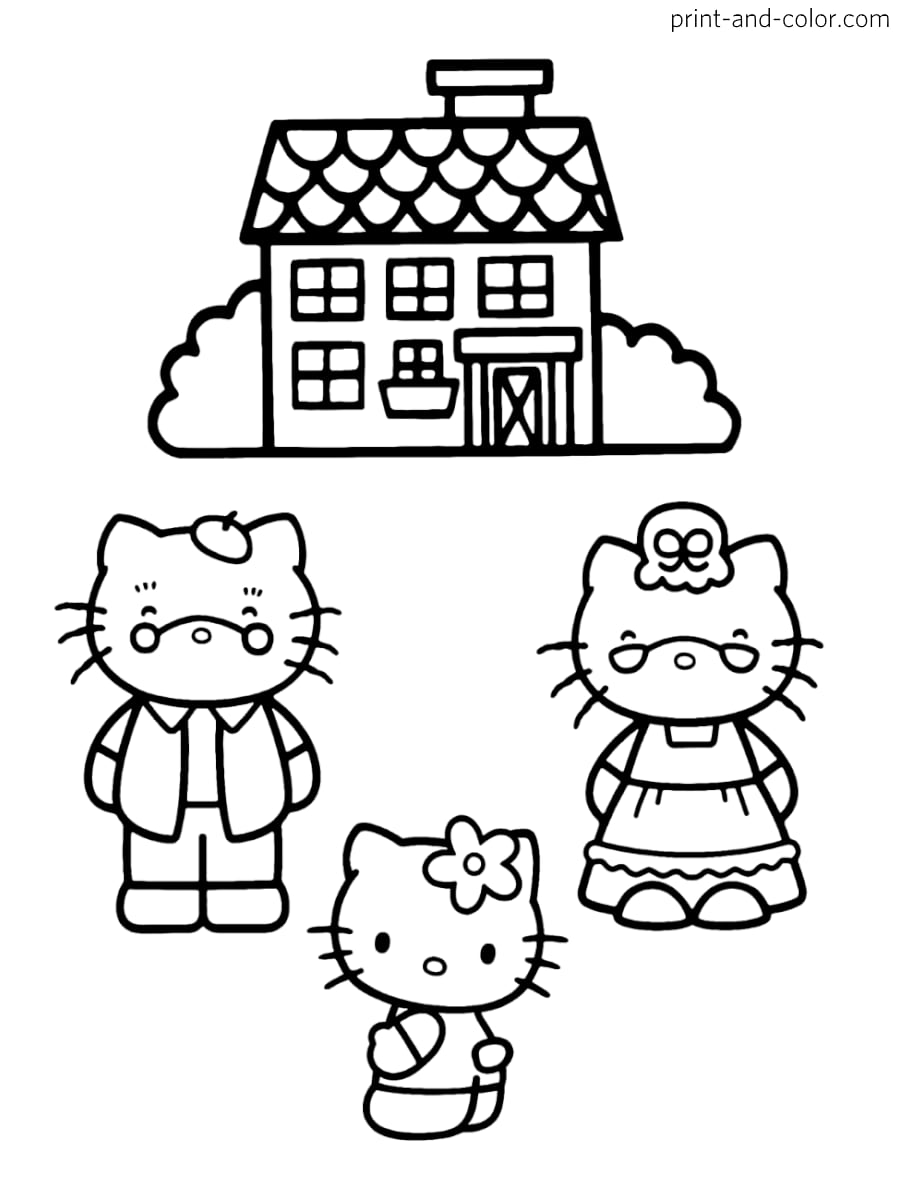 Dibujos de los abuelos de Hello Kitty
