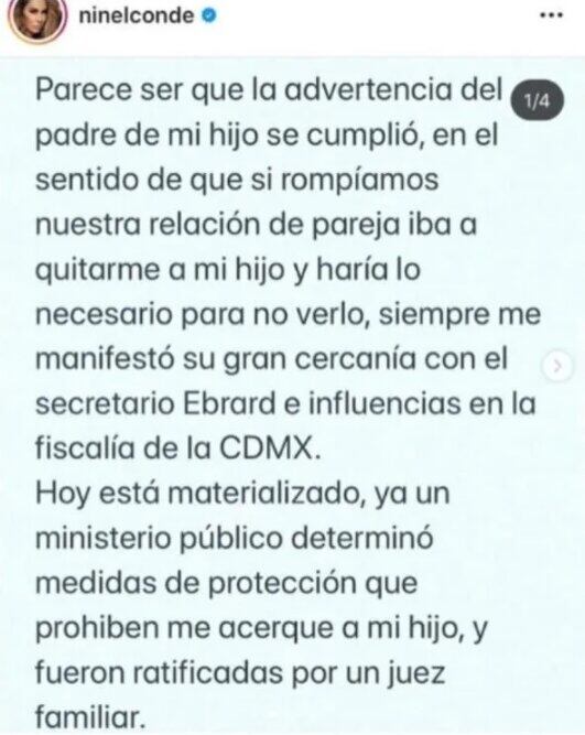 Ninel Conde no podrá ver a su hijo