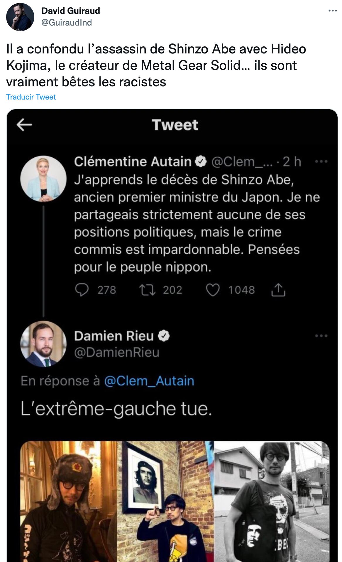 Confunden a Hideo Kojima con asesino de Shinzo Abe