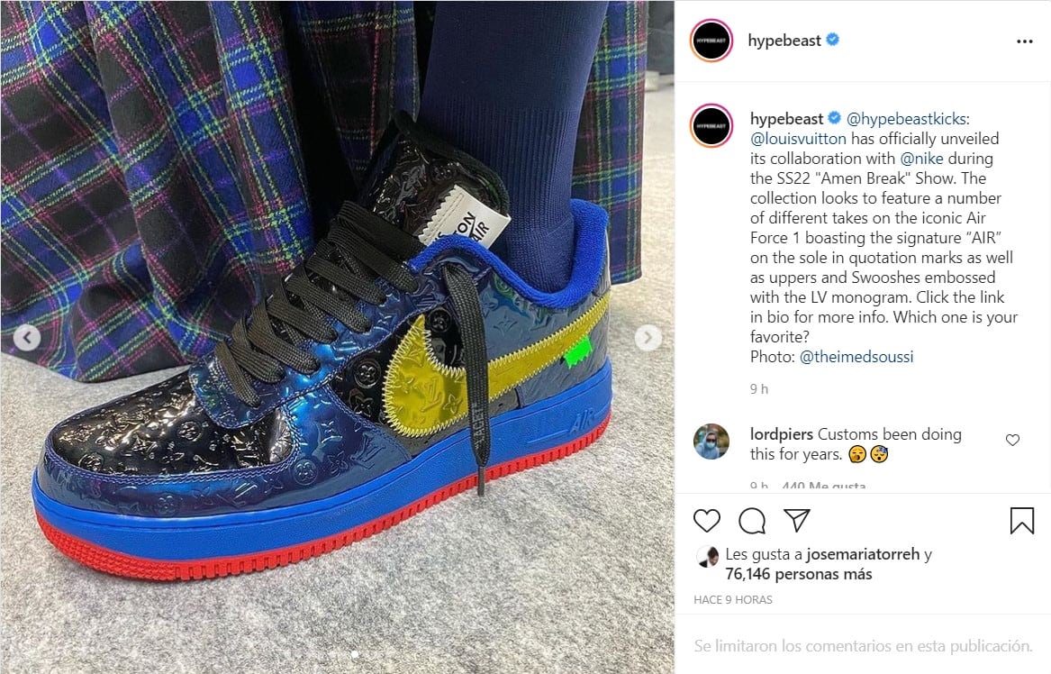 Tenis “Nike Air Force 1 x Louis Vuitton”