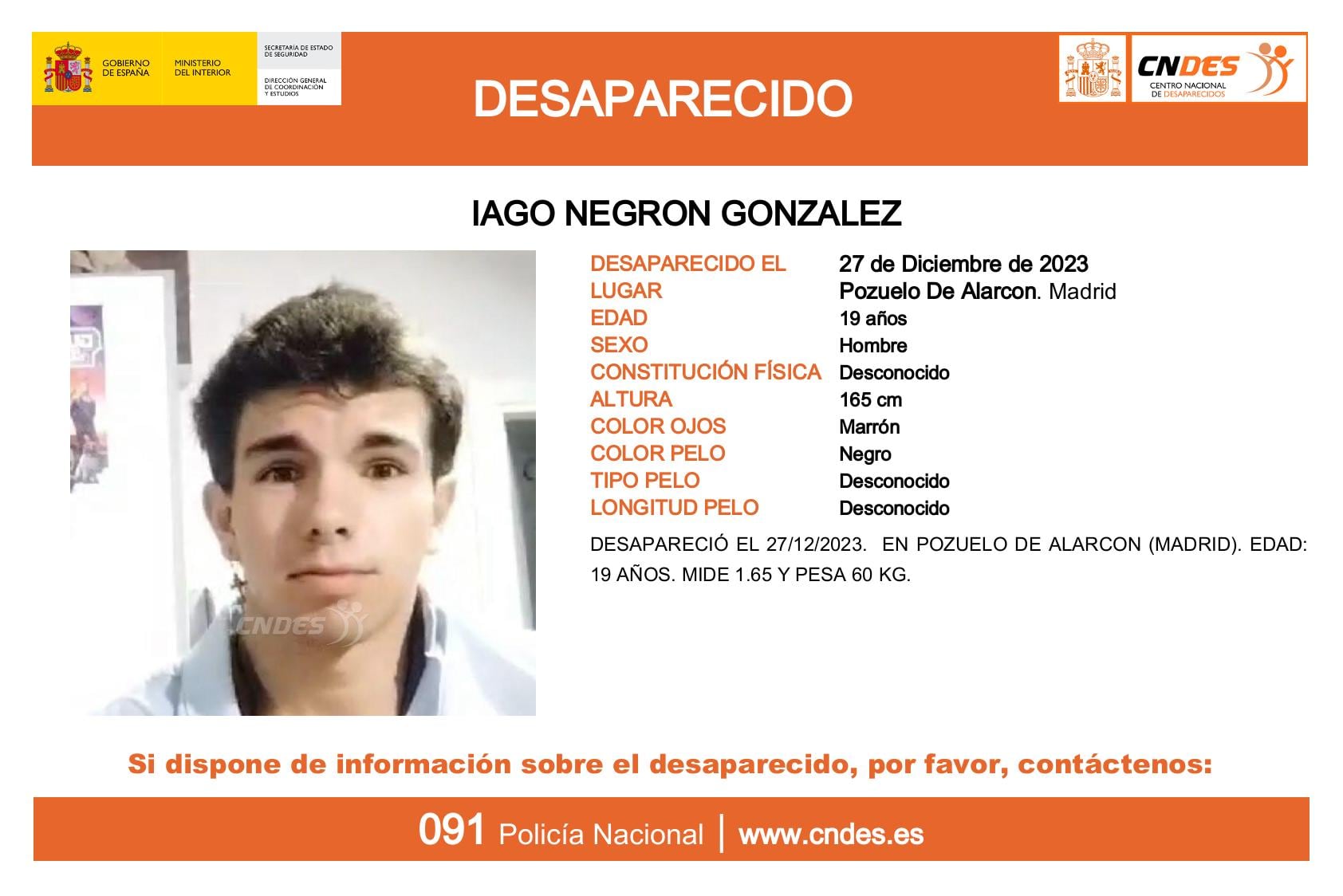 Iago desapareció en Pozuelo de Alarcón, Madrid