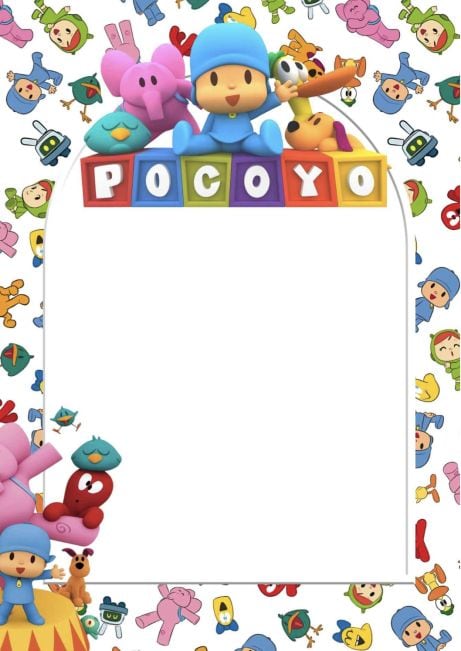 Tarjeta de Pocoyó de cumpleaños de ventana