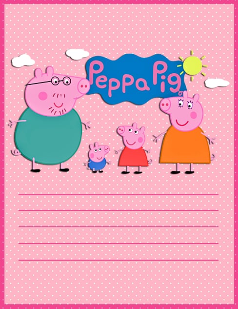 Carta para Santa Claus de Peppa Pig y su familia normal