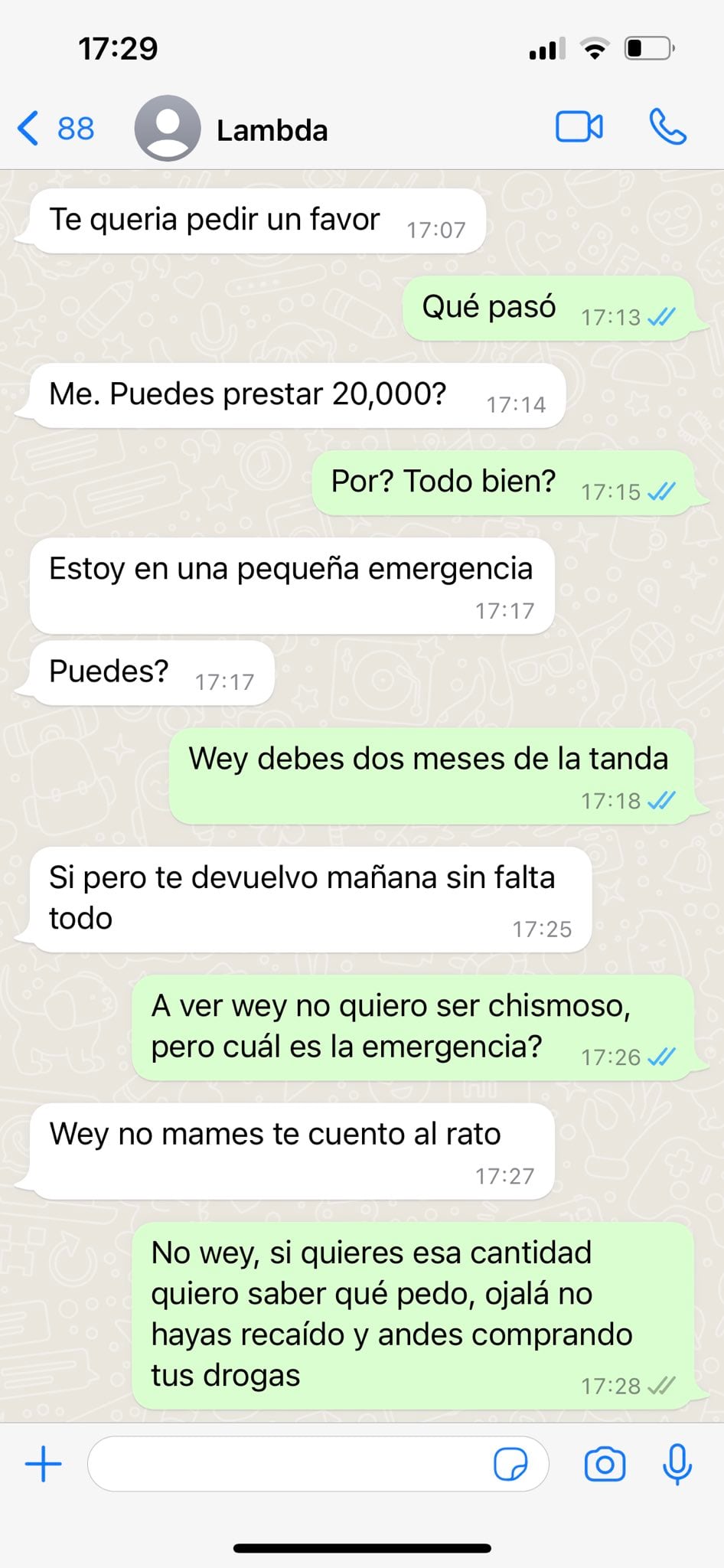 Conversación de Mauricio Mancera con el hacker de Lambda García.