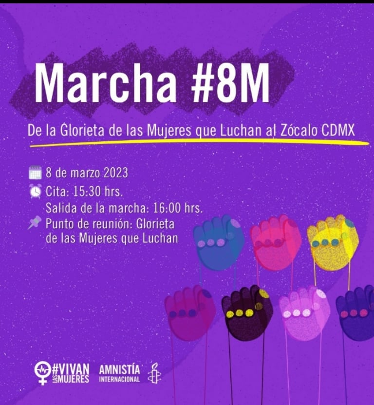 Rutas de las colectivas feministas para marcha 8M en CDMX 2023