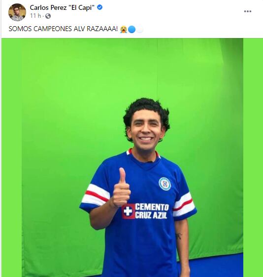 "El Capi" Pérez celebra al Cruz Azul.