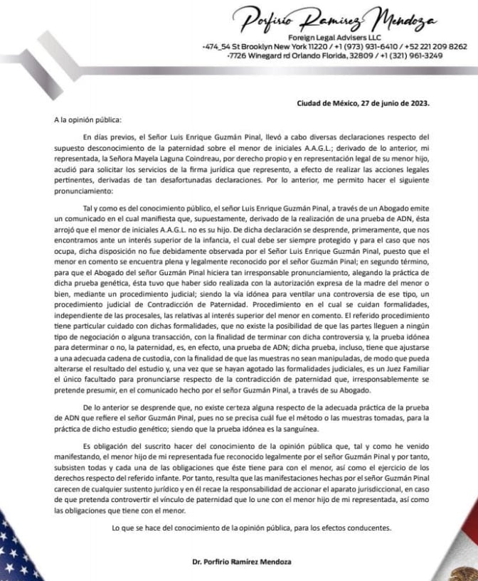 Mayela Laguna responde a Luis Enrique Guzmán, quien asegura que Apolo no es su hijo