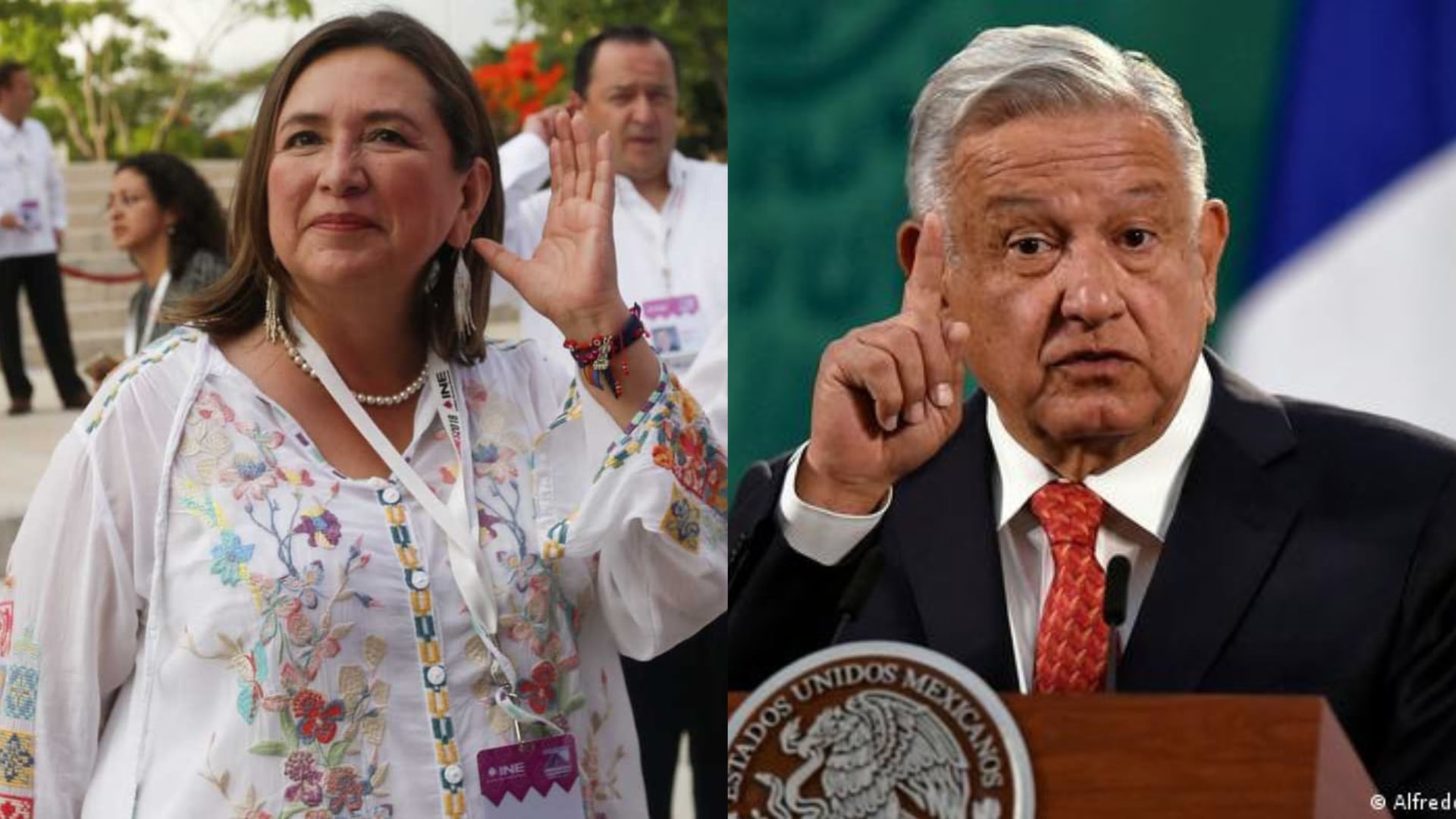 Xóchitl Gálvez y AMLO