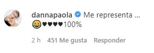 Danna Paola mensaje a Eiza González