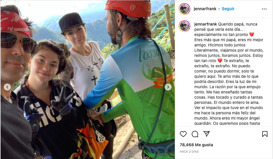 Jenna Rae Frank despide a su padre, Jason David Frank con un emotivo mensaje