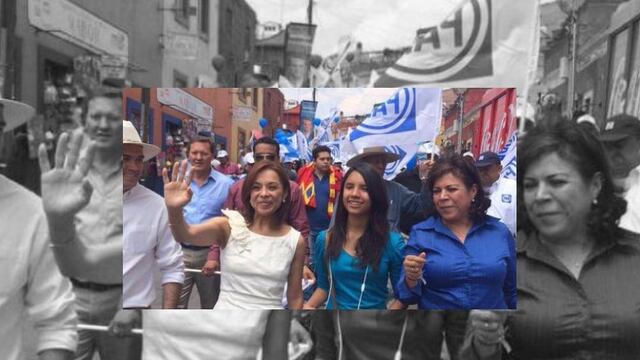 Josefina Vázquez Mota y Alondra en acto político.