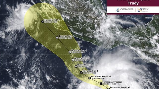 Trayectoria de la tormenta tropical Trudy: SMN