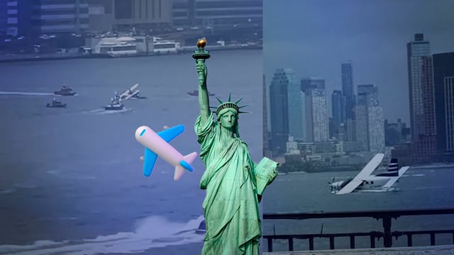 Avión cae al East River de Nueva York con 10 pasajeros a bordo