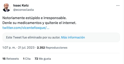 Se lanzan contra Vicente Fox por discriminación contra corcholatas de Morena