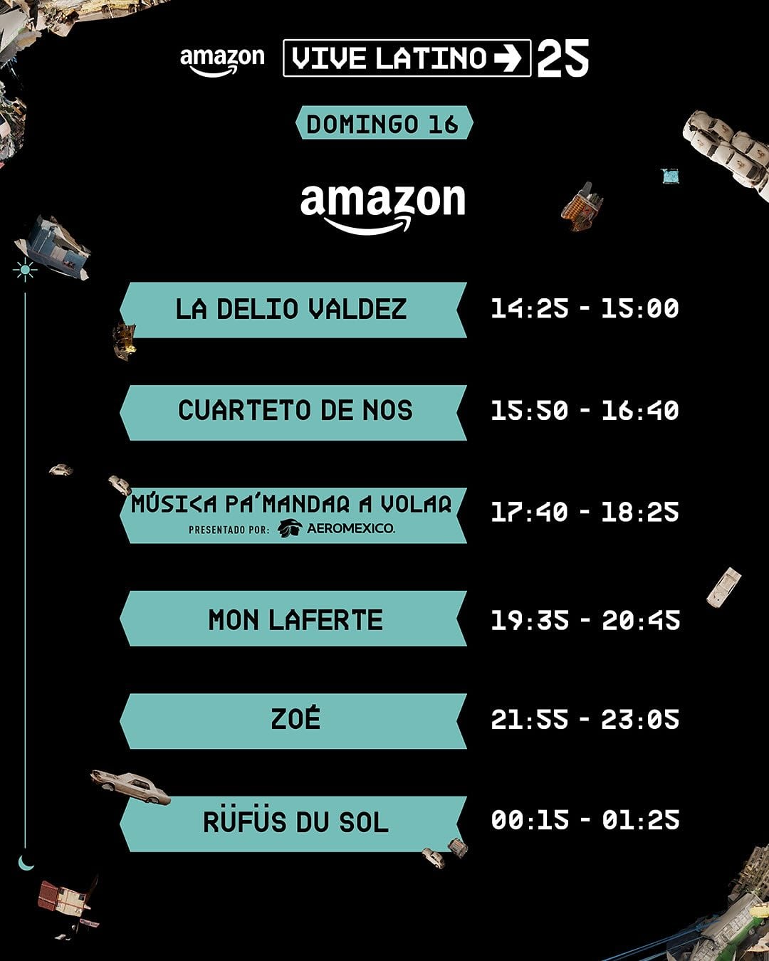 Vive Latino 2025 Horarios Domingo 16 Escenario Amazon
