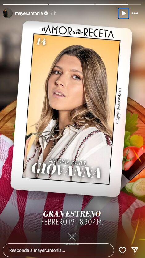 Antonia Mayer Camil estará en la novela "El amor no tiene receta"