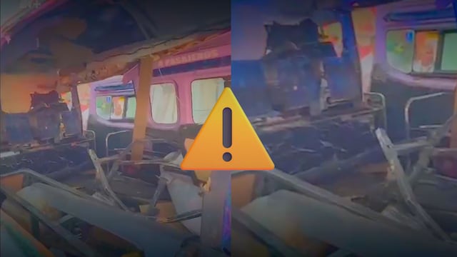 Combi explota en Calzada Ermita-Iztapalapa