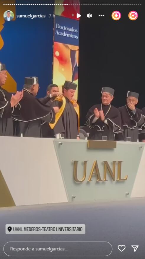 Samuel García recibió su tercer doctorado, ahora de la UANL, y obtiene los más altos honores