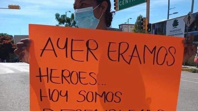 Personal de la salud reclama "ayer éramos héroes...hoy somos desempleados"