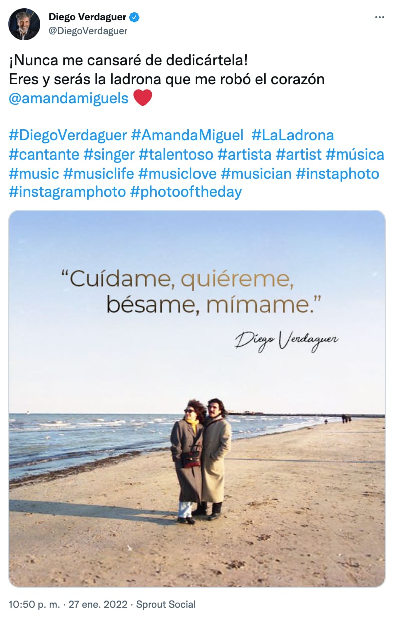 Mensaje de Diego Verdaguer a Amanda Miguel