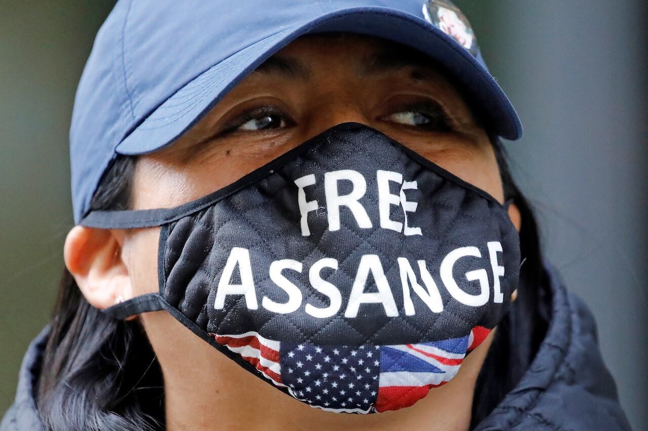 Manifestación a favor de Assange