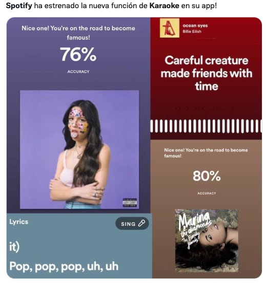 Spotify estrena su función Karaoke