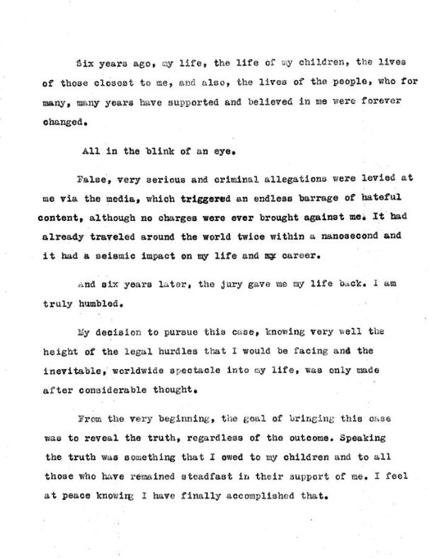 Primera declaración de Johnny Depp tras ganar el juicio