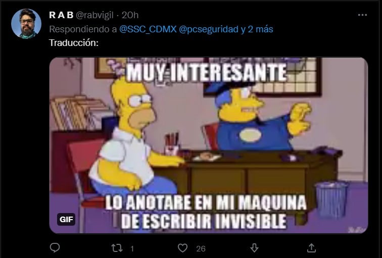 Respuesta en Twitter