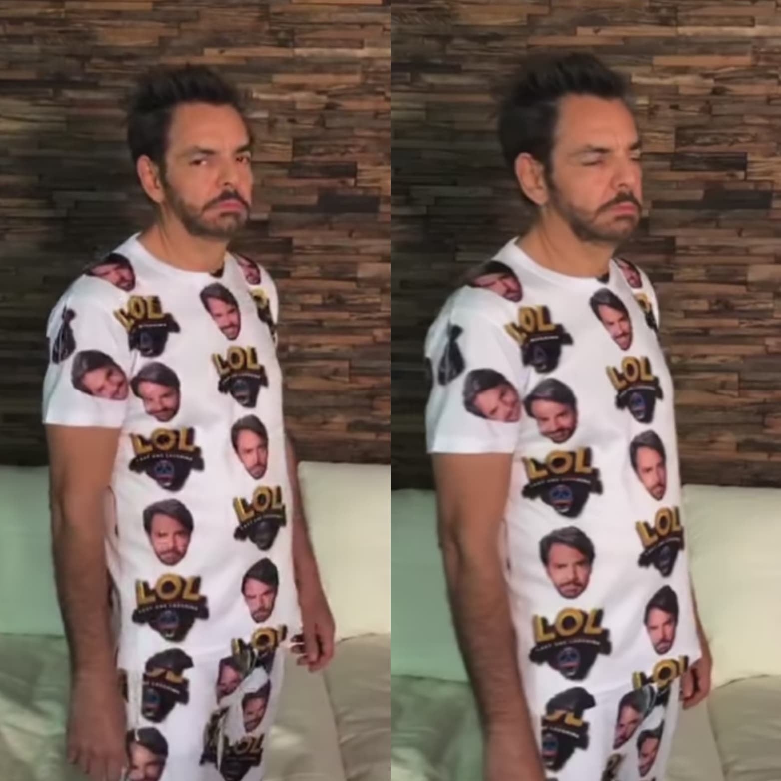 Eugenio Derbez con pijama de LOL.