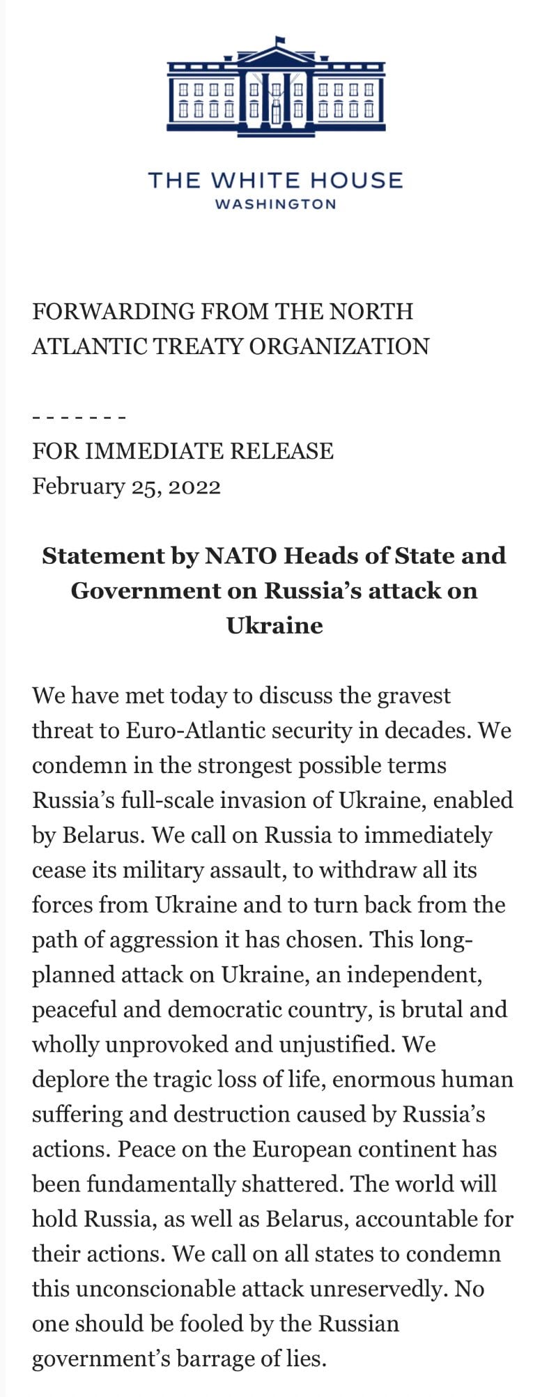 comunicado de la OTAN