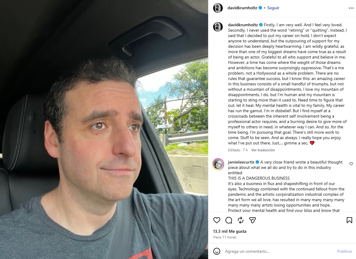 David Krumholtz deja la actuación para cuidar su salud mental
