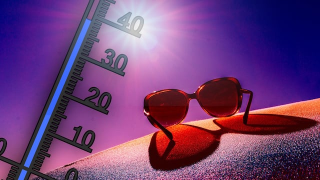Termómetro y gafas de sol