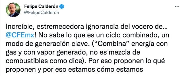 Tuit de Felipe Calderón