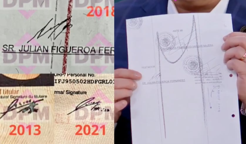 Firma de Julián Figueroa no coincide con la de su testamento